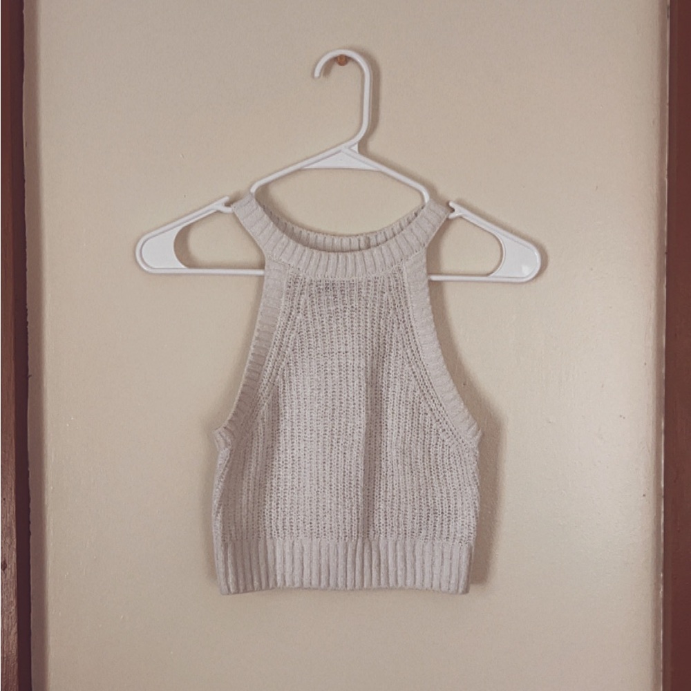 Knitted White Crop Top